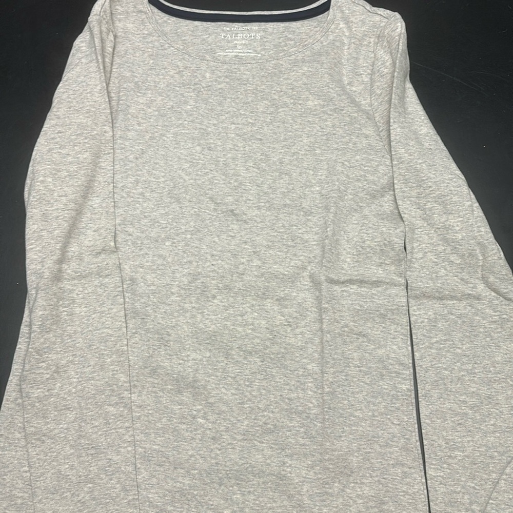 Talbots Heather Grey Long Sleeve Tshirt size Small petite
